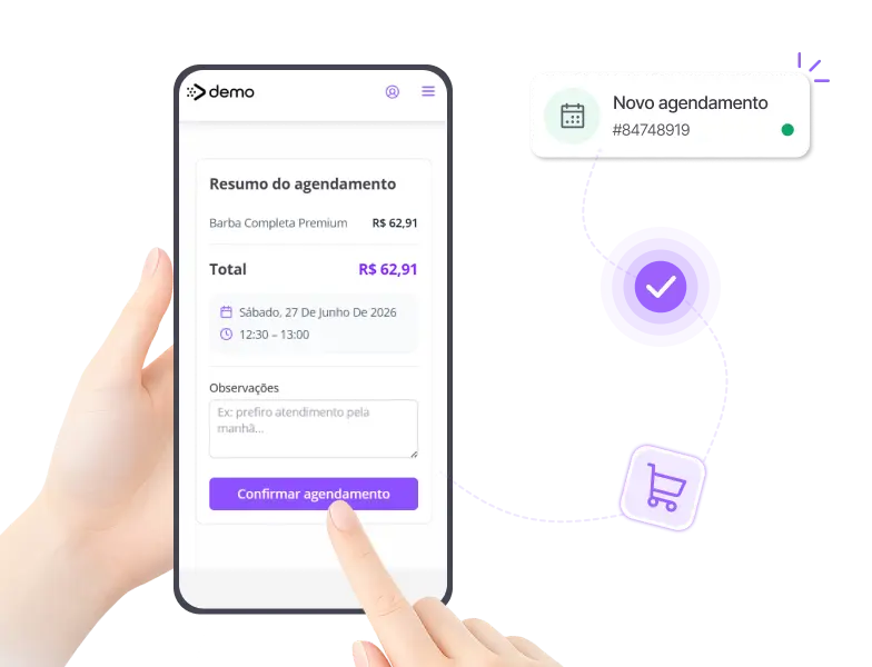 Cliente realizando agendamento online em uma barbearia
