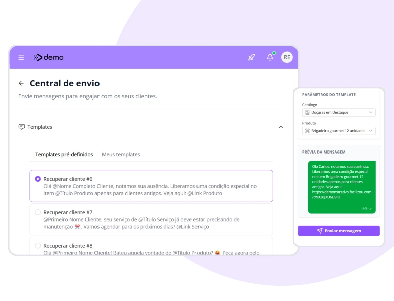 Painel de relacionamento com clientes de confeitaria