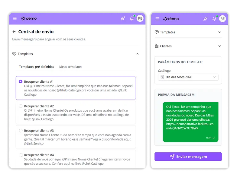 Histórico de compras de clientes no painel do administrador